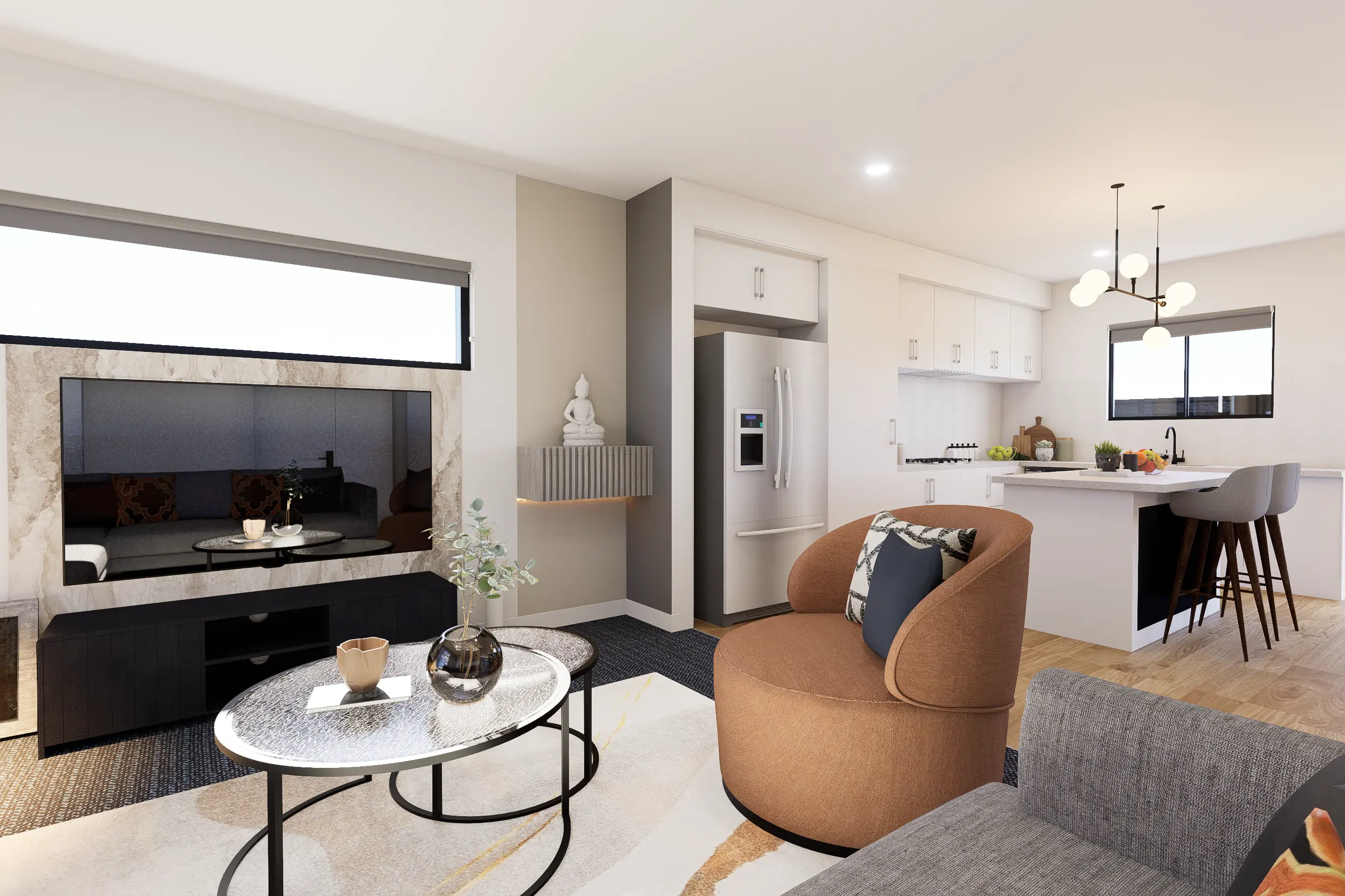 Interior Design, Greenvale, Australia, Residential interior design project, Living area angle 3