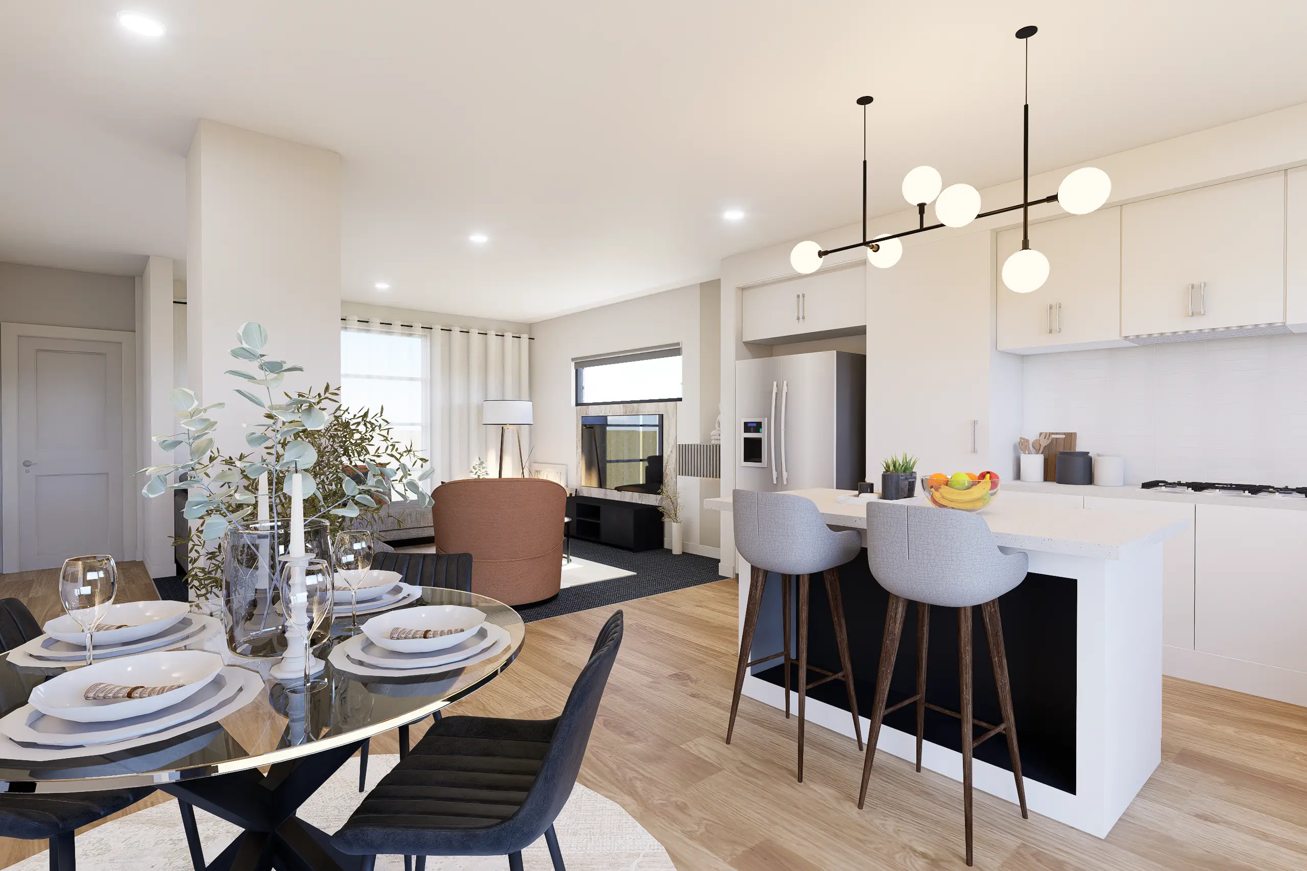 Interior Design, Greenvale, Australia, Residential interior design project, dining area angle 4