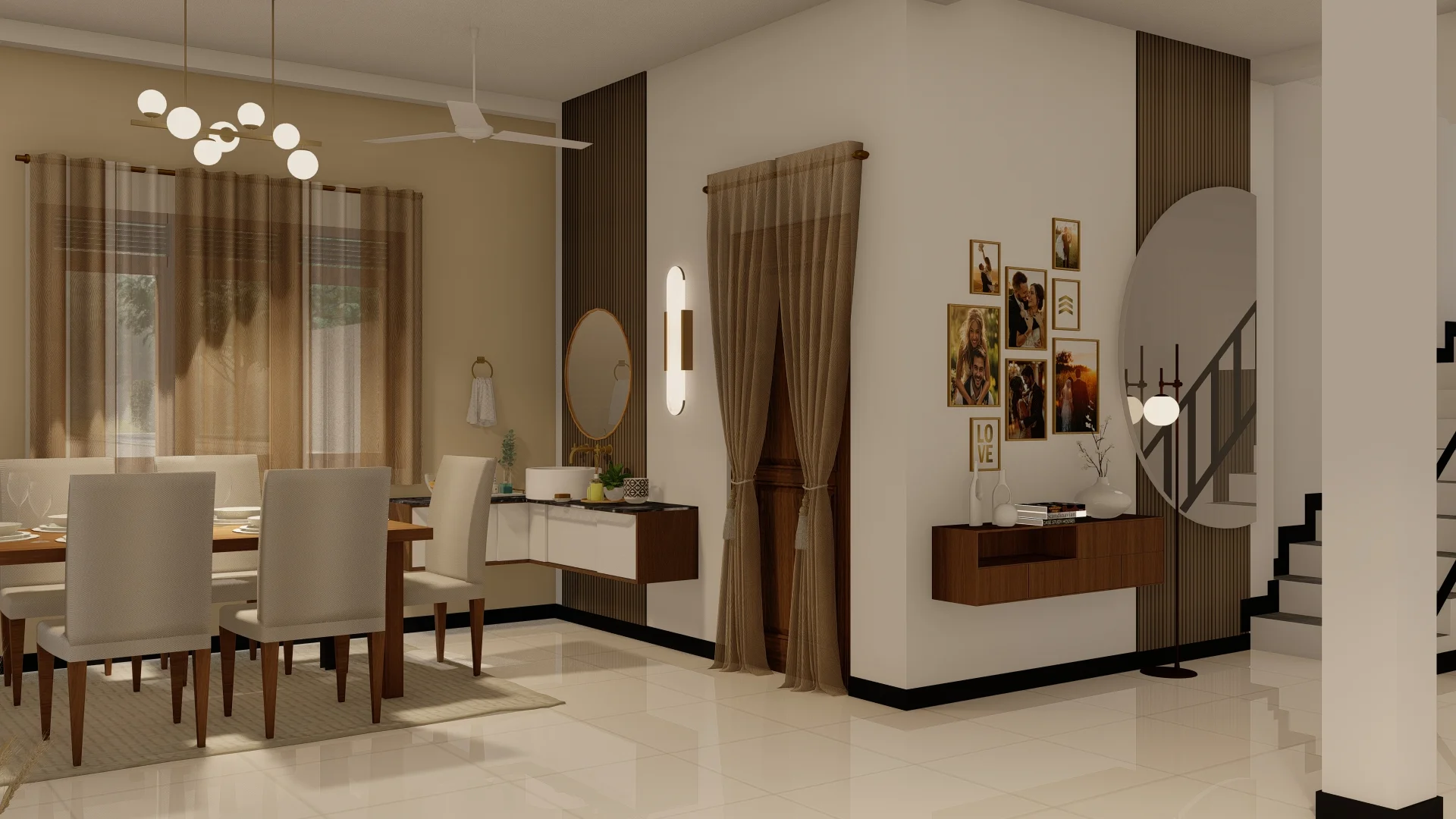 Residential interior design project, Navinna, style and budget, dining area