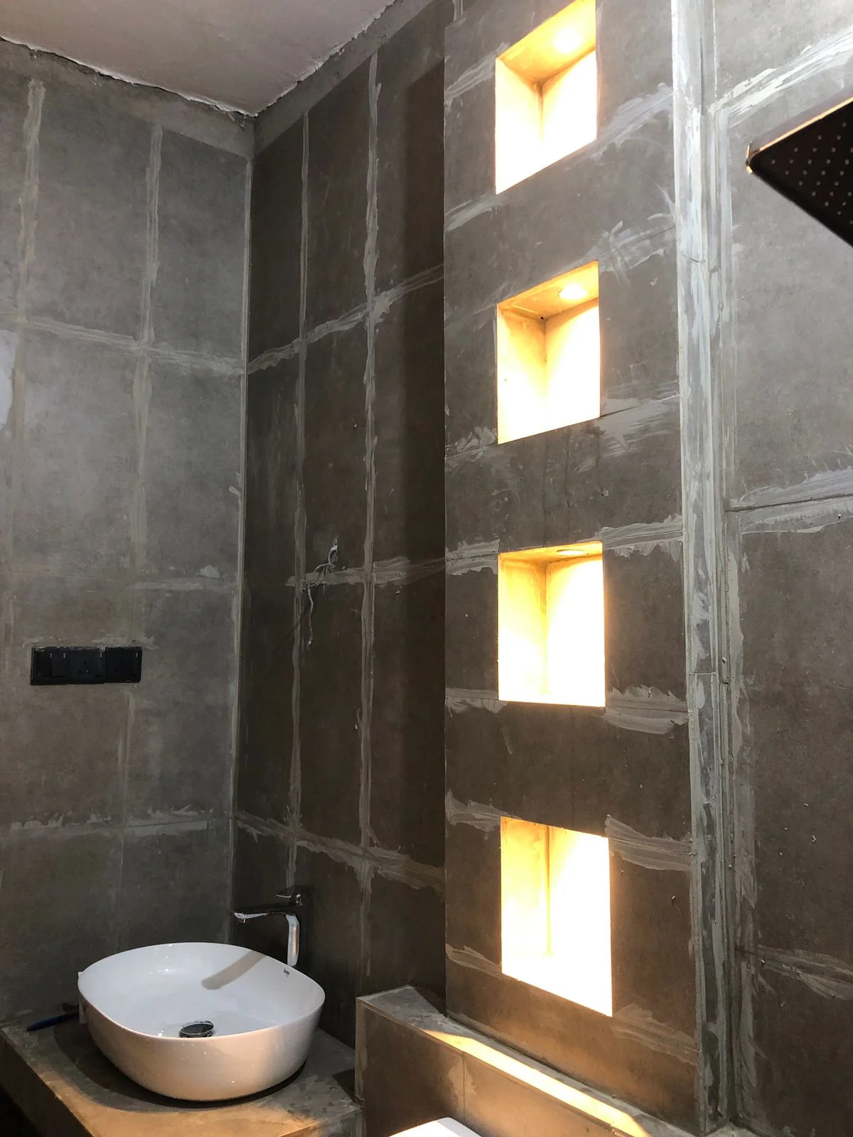 Brick & Ivory Residence, Biyagama, bathroom, work in Progress 