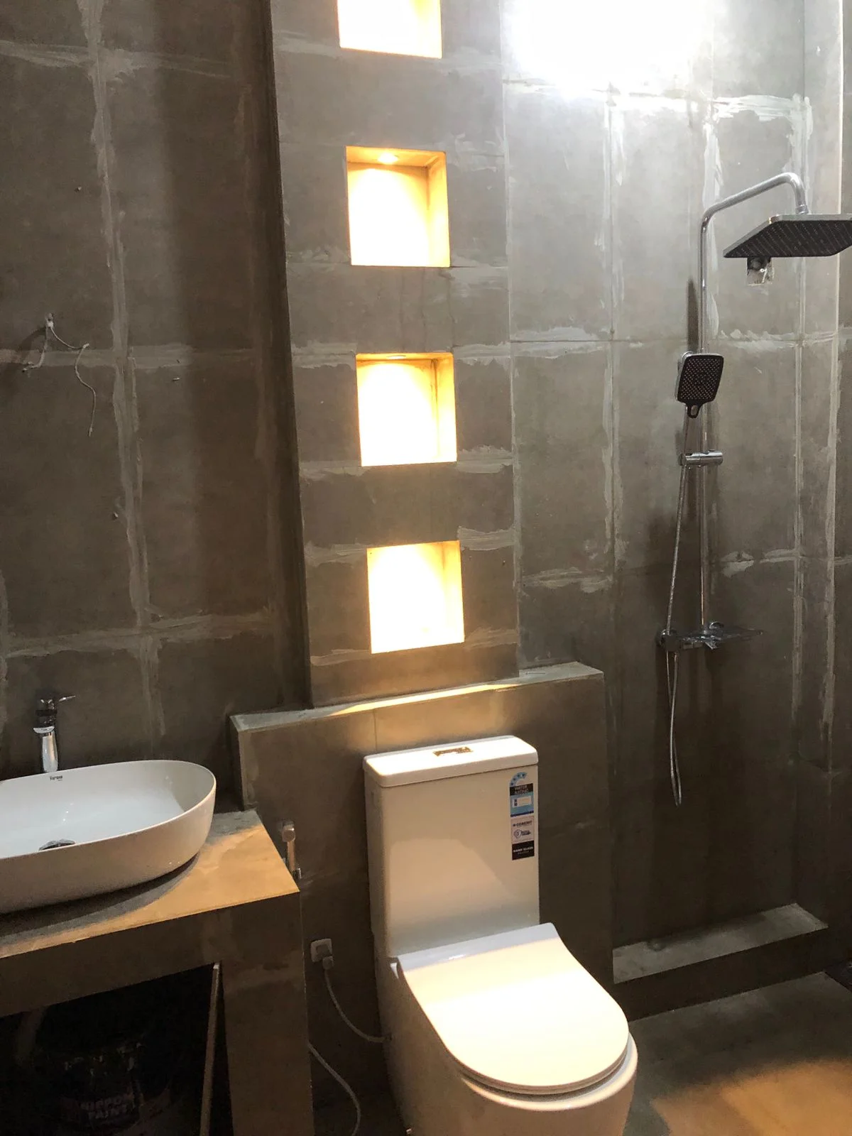 Brick & Ivory Residence, Biyagama, bathroom, work in Progress 