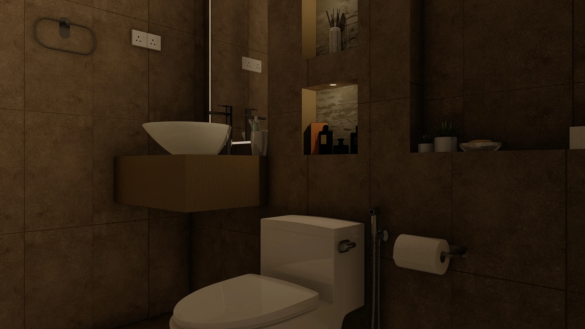 Brick & Ivory Residence, Biyagama, bathroom 