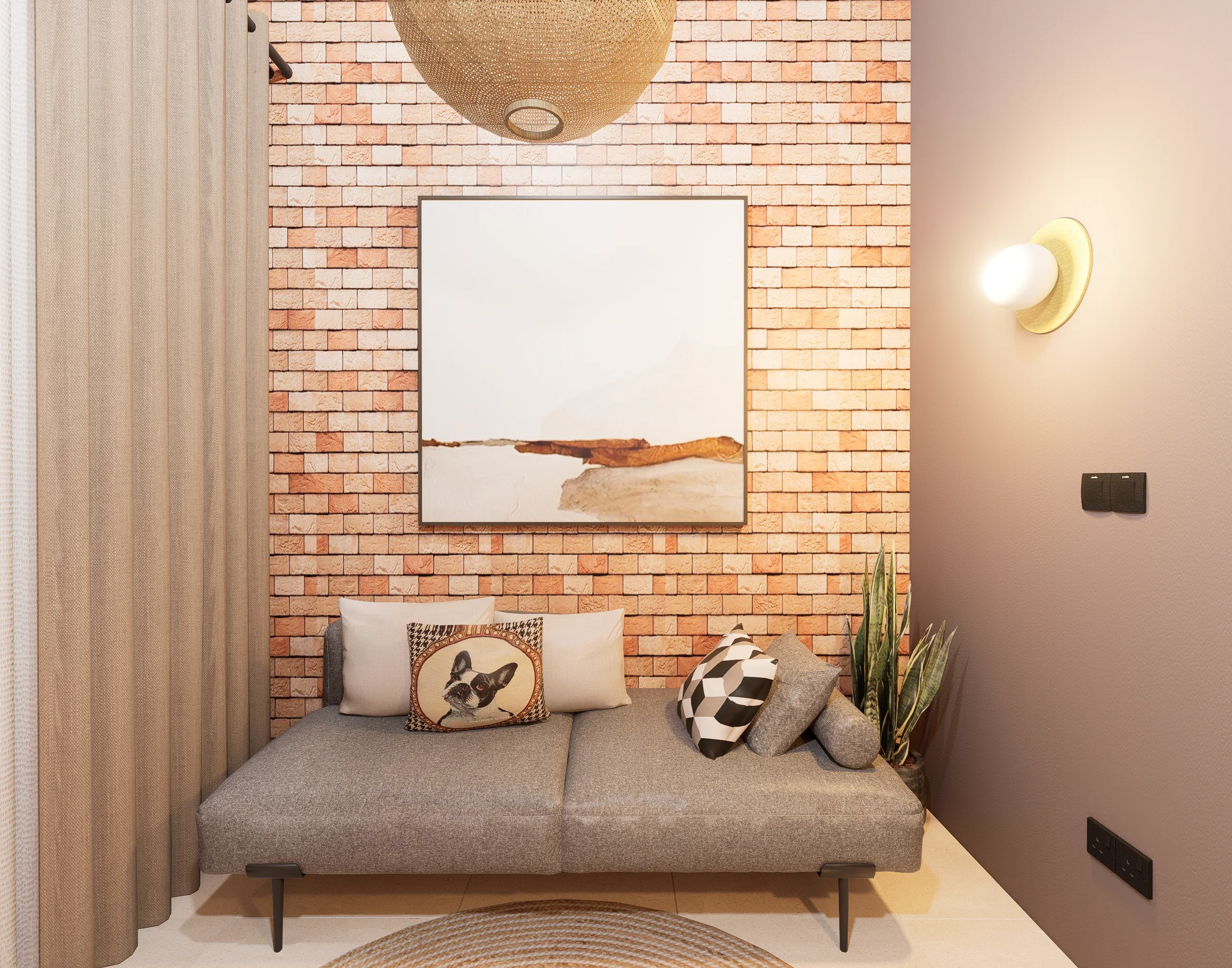 Home Interior Design,Rustic modern,affordable furniture,Brick & Ivory Residence, Biyagama, study room angle 3