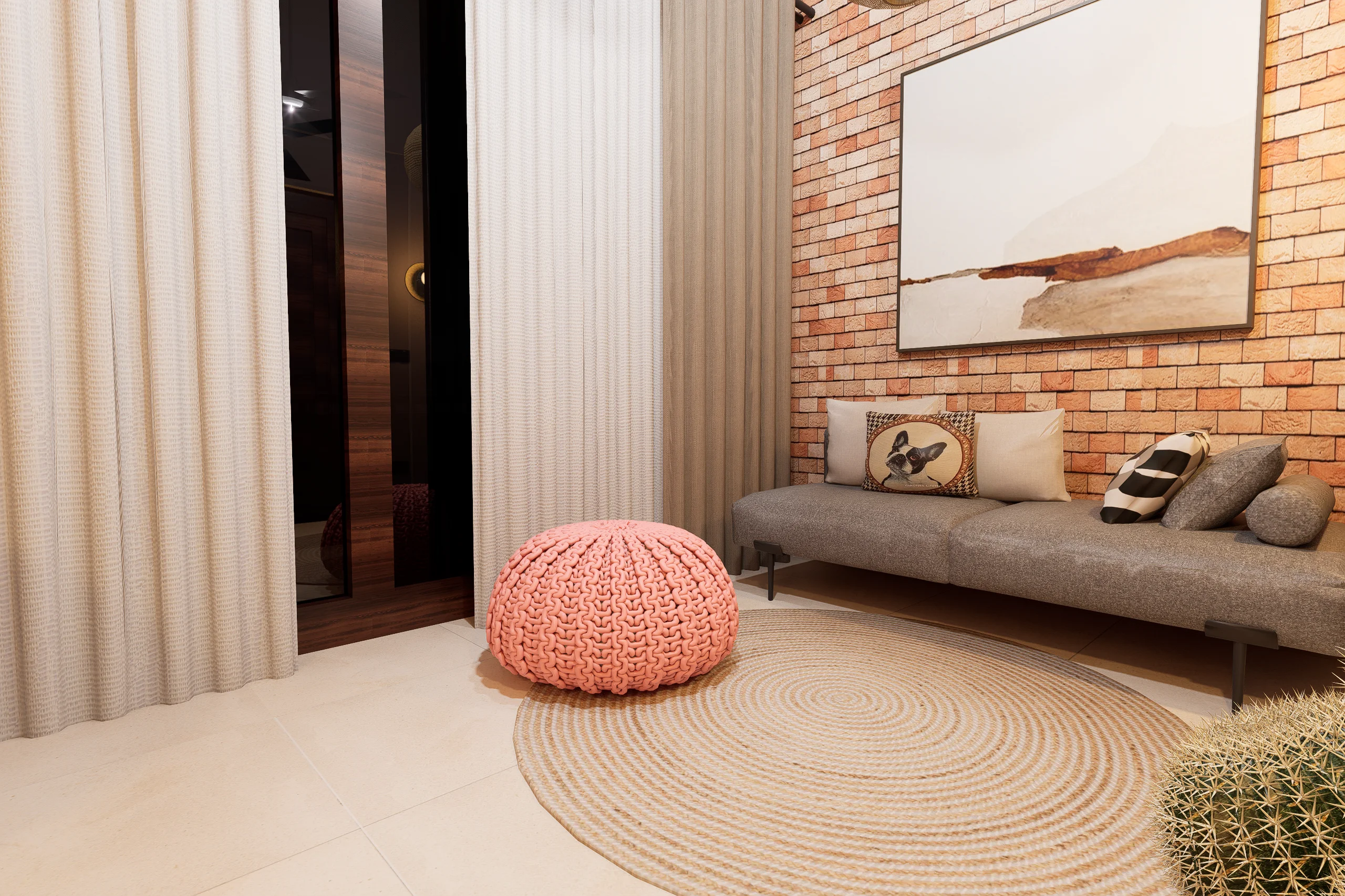 Home Interior Design,Rustic modern,affordable furniture,Brick & Ivory Residence, Biyagama,  study room angle 3 