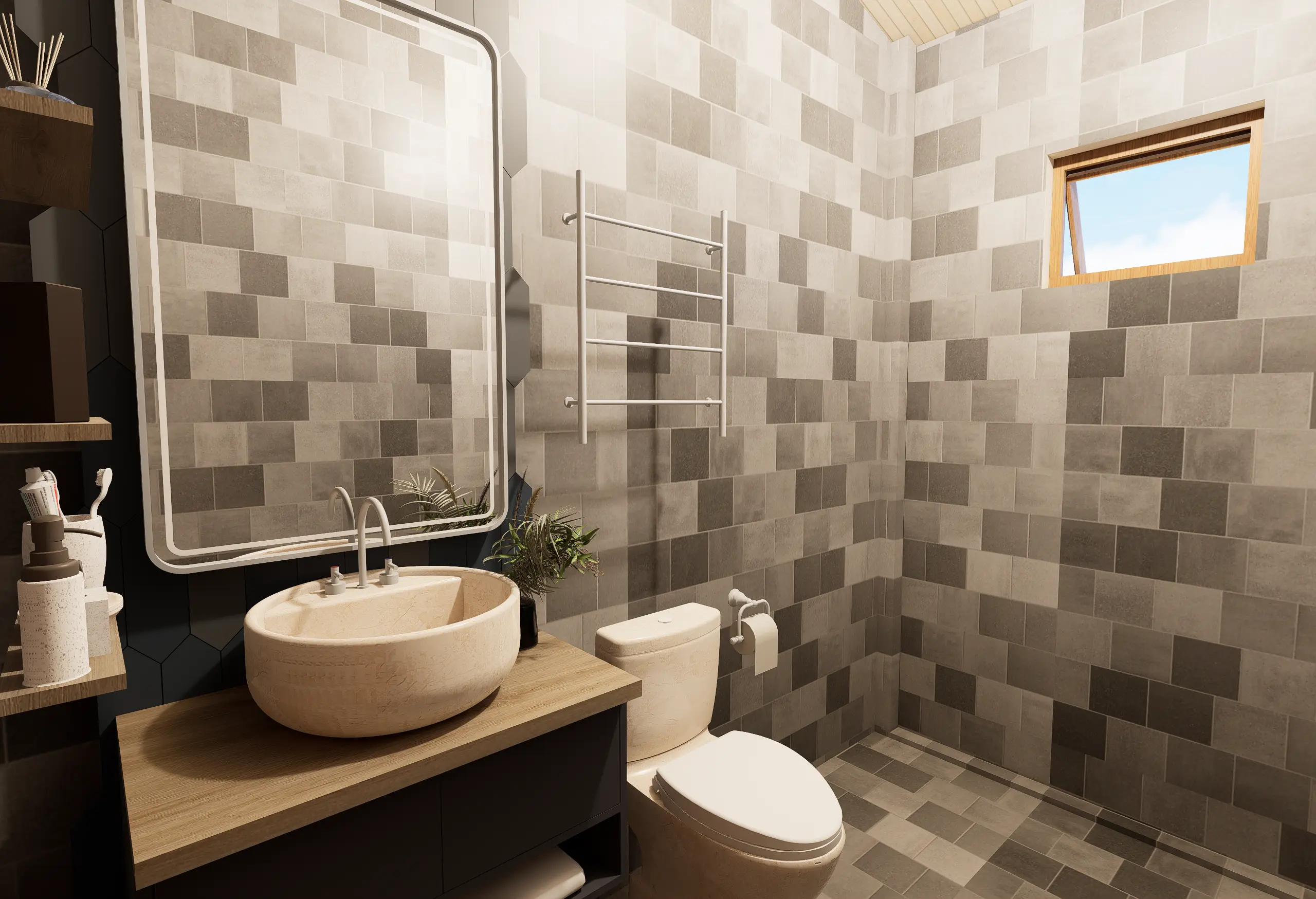 Timeless Luxury Villa Interior Design Project in Oruwala, Colombo, Sri Lanka, bedroom-1-bathroom