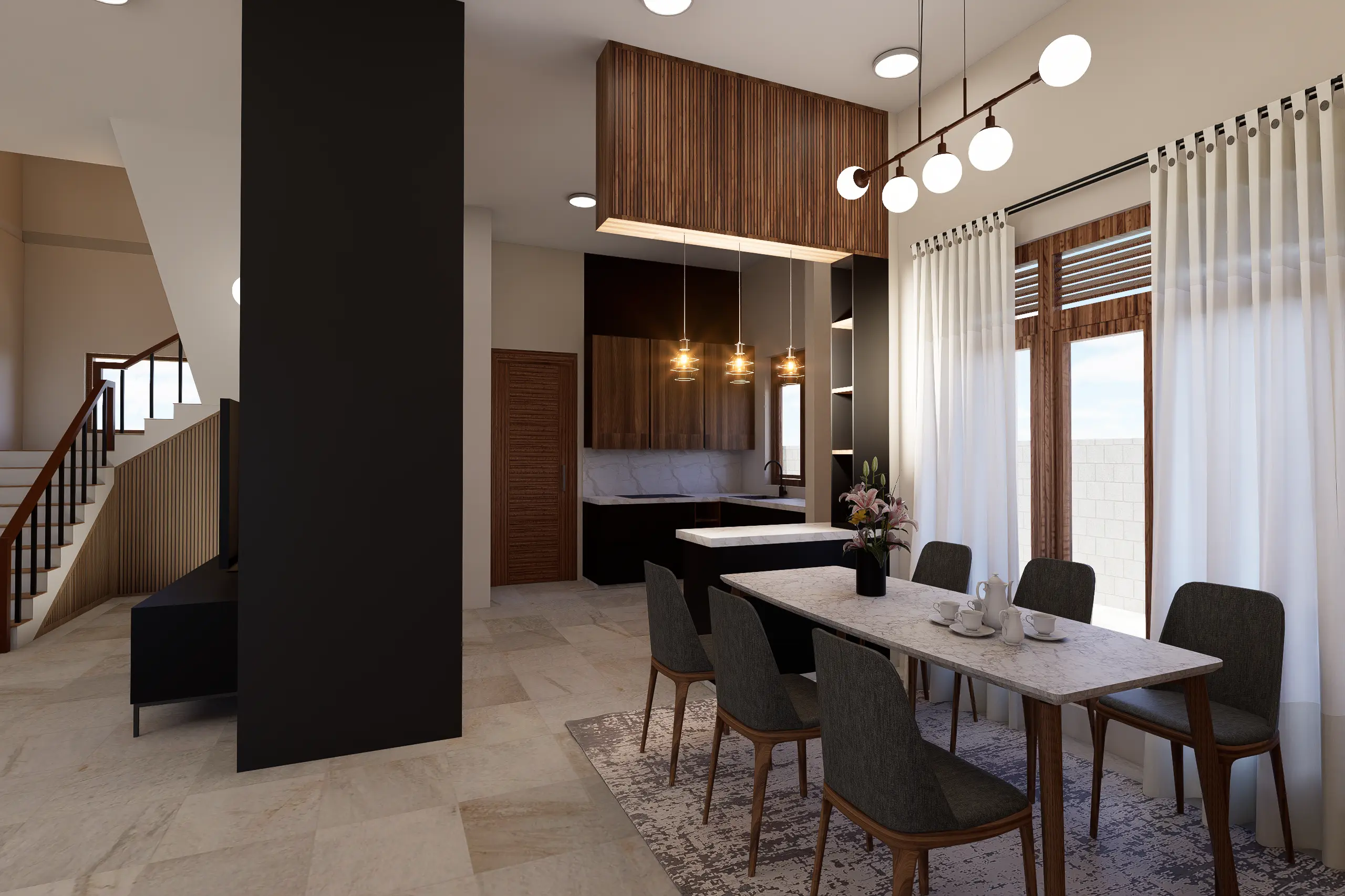 Timeless Luxury Villa Interior Design Project in Oruwala, Colombo, Sri Lanka, dining-area-1
