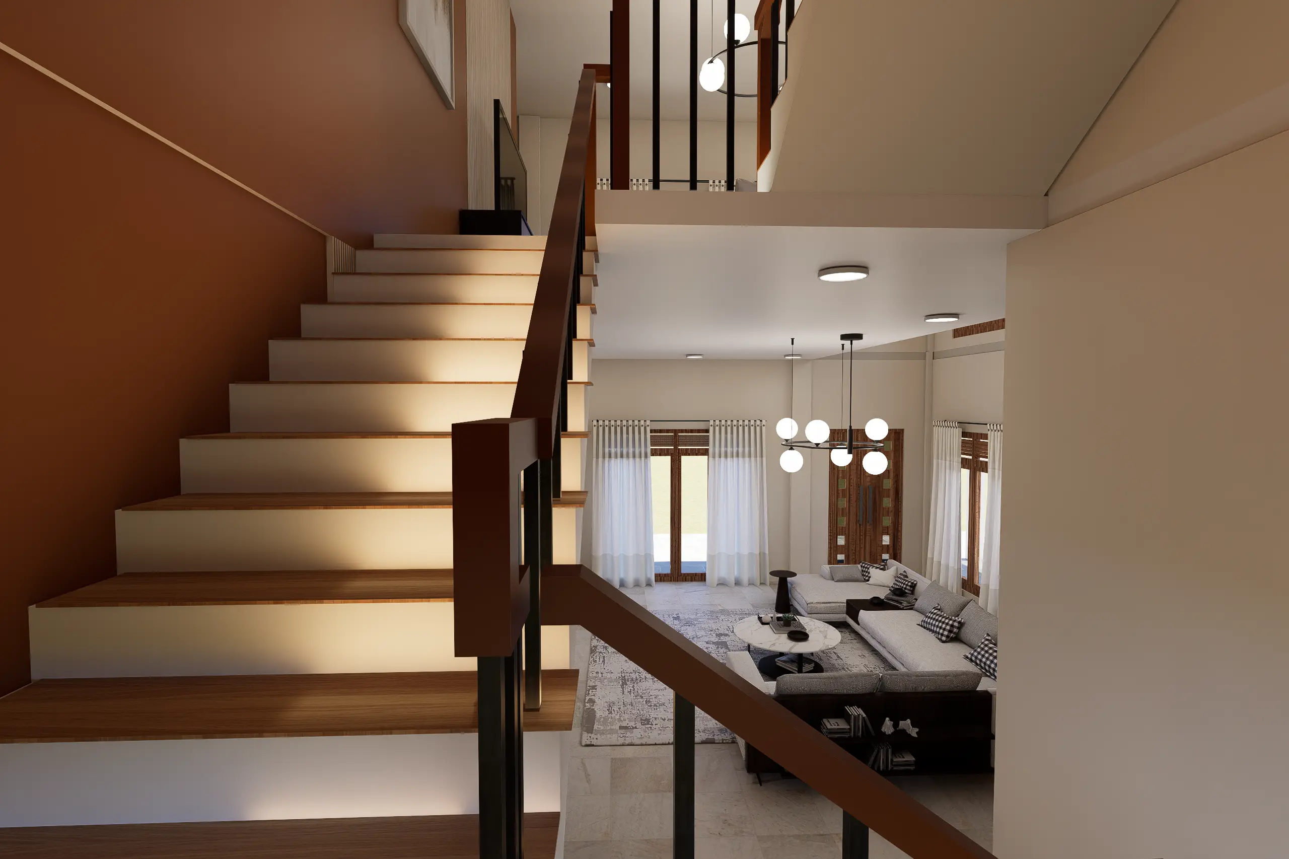 Timeless Luxury Villa Interior Design Project in Oruwala, Colombo, Sri Lanka, stairs
